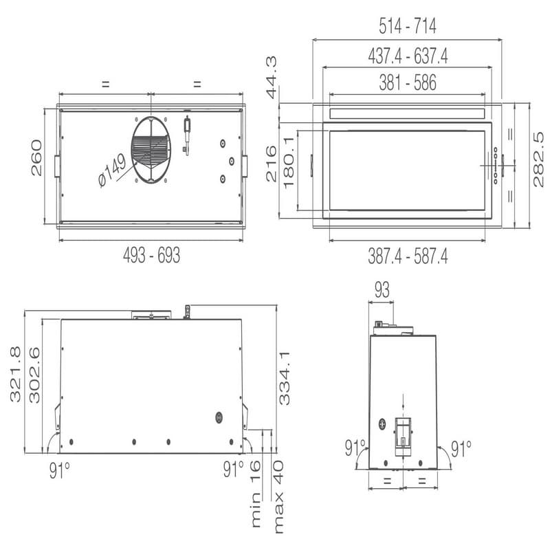 Витяжка вбудована LANE SENSOR @ IX/A/52 нерж. Elica