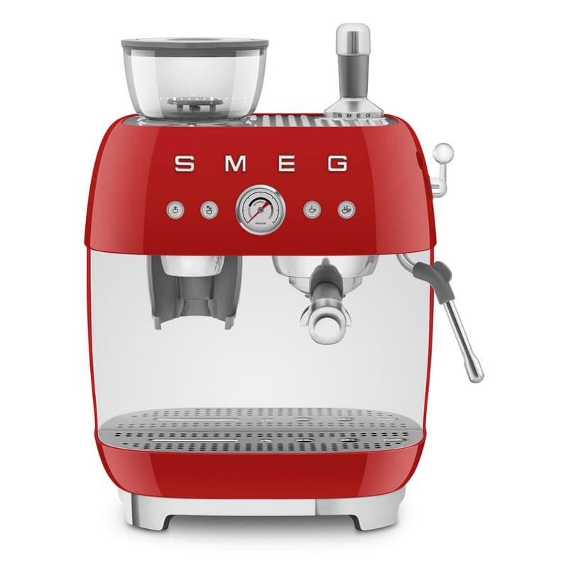Кавоварка еспресо з EGF03RDEU вбудованою кавомолкою червоний Smeg (50'S RETRO STYLE)