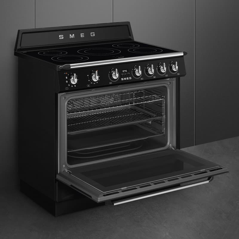 Варильний центр TR90IPBL 90 см чорний Smeg (VICTORIA) Варильний центр TR90IPBL 90 см чорний Smeg (VICTORIA)
