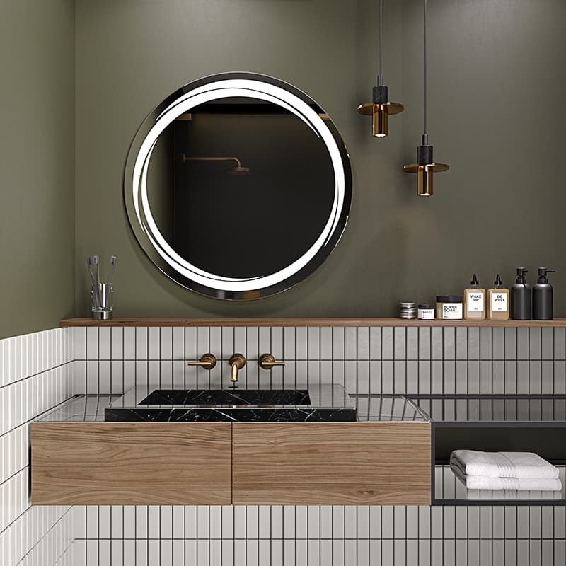 Дзеркало Комо модель 3 з підсвіткою біле світло 500х500 мм Дзеркало Комо модель 3 з підсвіткою біле світло 500х500 мм