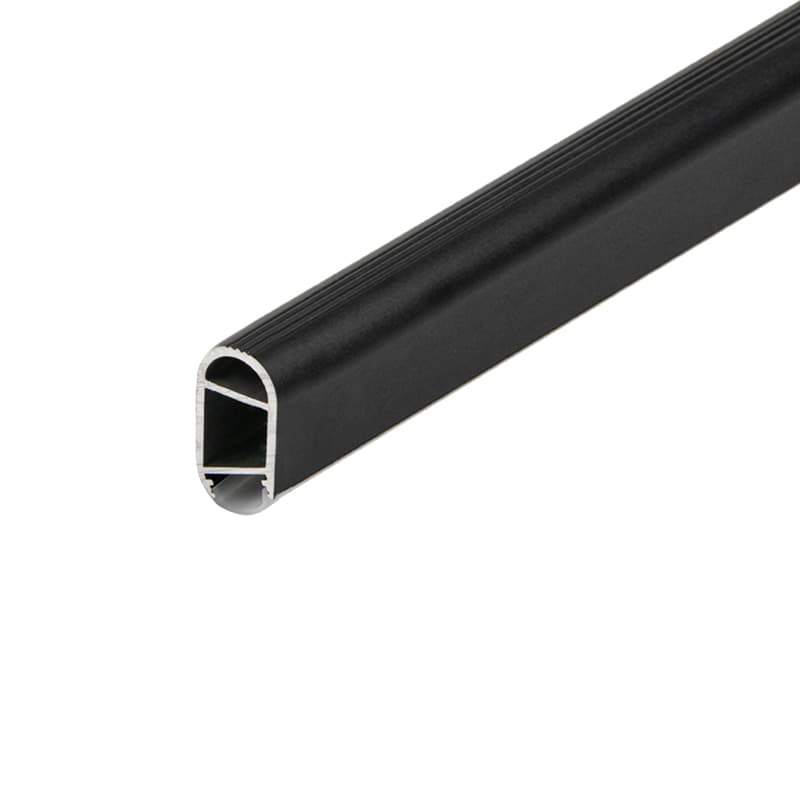 Труба овальная с пазом для LED-ленты и мол. линзой Lumine 30х15 мм. L=2 м. алюминий, Черный