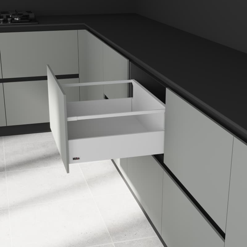 Комплект для шухляди Muller Box profi line 3D L=400 Н=127 (+1 релінг) білий Комплект для шухляди Muller Box profi line 3D L=400 Н=127 (+1 релінг) білий