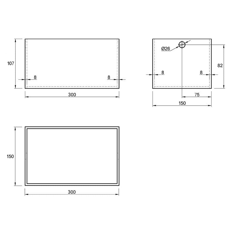 Коробочка W=150 L=300 H=107 (КR 107.150.300) Серая Коробочка W=150 L=300 H=107 (КR 107.150.300) Серая