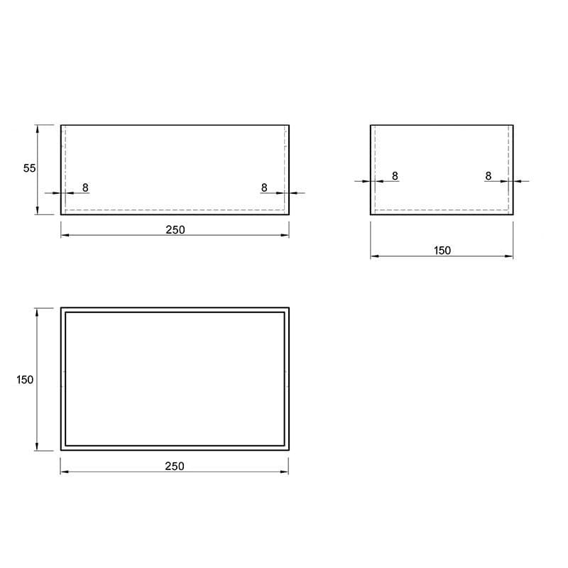 Коробочка W=150 L=250 H=55 (КR 55.150.250) Орех Коробочка W=150 L=250 H=55 (КR 55.150.250) Орех