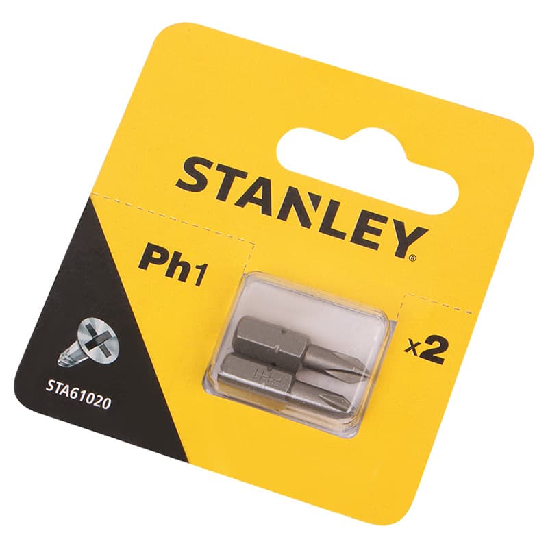 Біти Ph1, 25мм, 2шт. STA61020 Stanley Біти Ph1, 25мм, 2шт. STA61020 Stanley