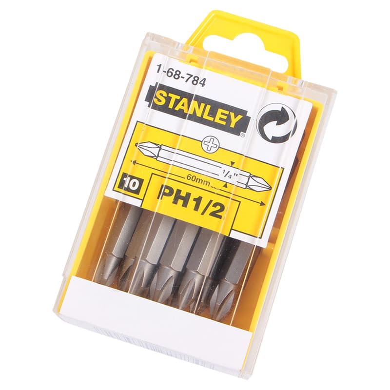 Біти Ph1, Ph2, 60мм, 1 шт. 1-68-784 Stanley Біти Ph1, Ph2, 60мм, 1 шт. 1-68-784 Stanley