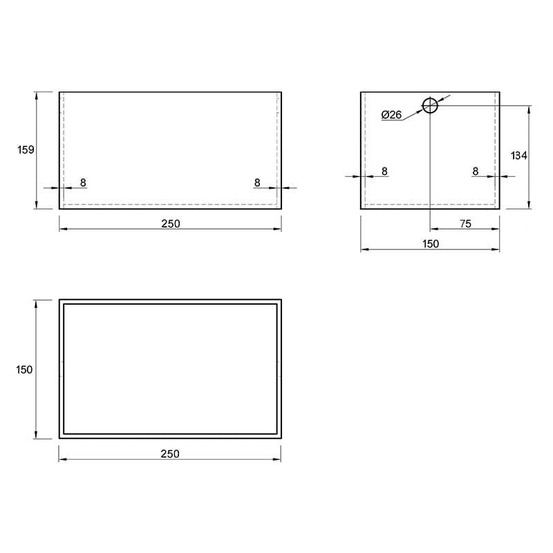 Коробочка W=150 L=250 H=159 (КR 159.150.250) Белая Коробочка W=150 L=250 H=159 (КR 159.150.250) Белая