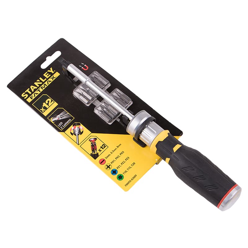 Викрутка реверсивна з підсвічуванням + 12 насадок FatMax (FMHT0-62689) Stanley Викрутка реверсивна з підсвічуванням + 12 насадок FatMax (FMHT0-62689) Stanley