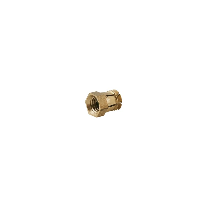 Муфта М6 L=12 D=8, забивная, с нейлоновым шариком, латунь, разжимаемая, (BU12) Permo Муфта М6 L=12 D=8, забивная, с нейлоновым шариком, латунь, разжимаемая, (BU12) Permo