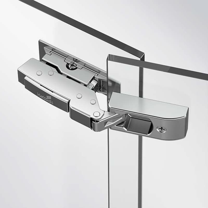 Петля Clip-on, 110°, Sensys, для стекла 4–6мм, фасад стекло — корпус стекло, никель, Hettich Петля Clip-on, 110°, Sensys, для стекла 4–6мм, фасад стекло — корпус стекло, никель, Hettich