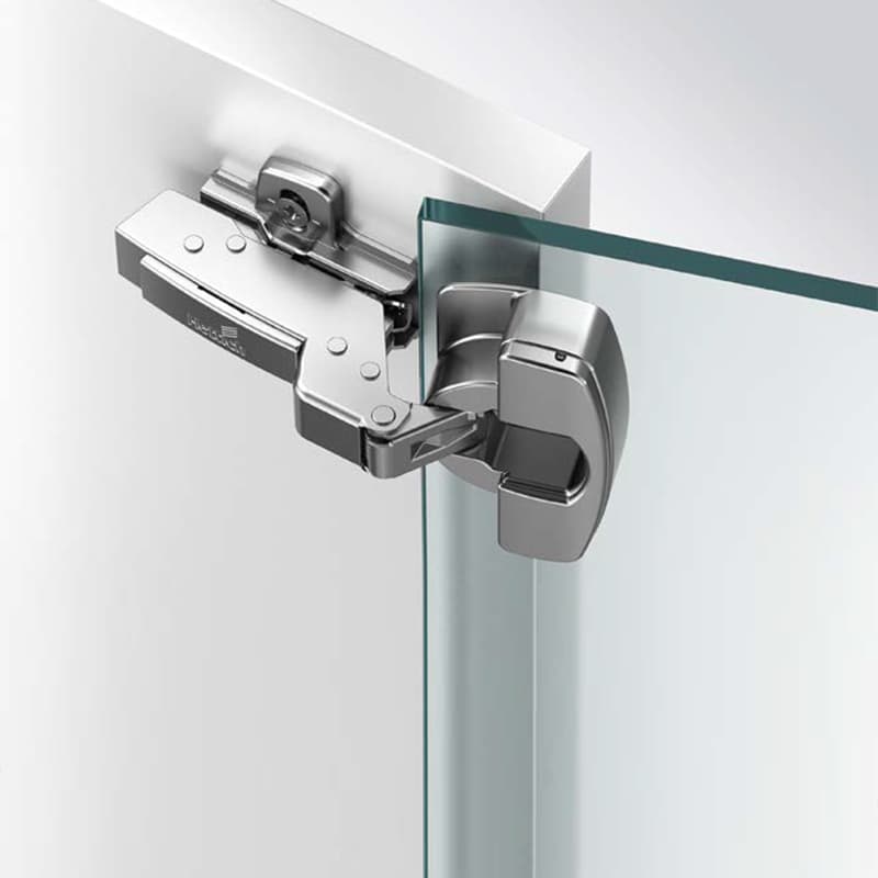 Завіса Clip-on,95°/110°, Sensys, для скла  4-8мм, фасад скло - корпус ДСП, нікель, Hettich
