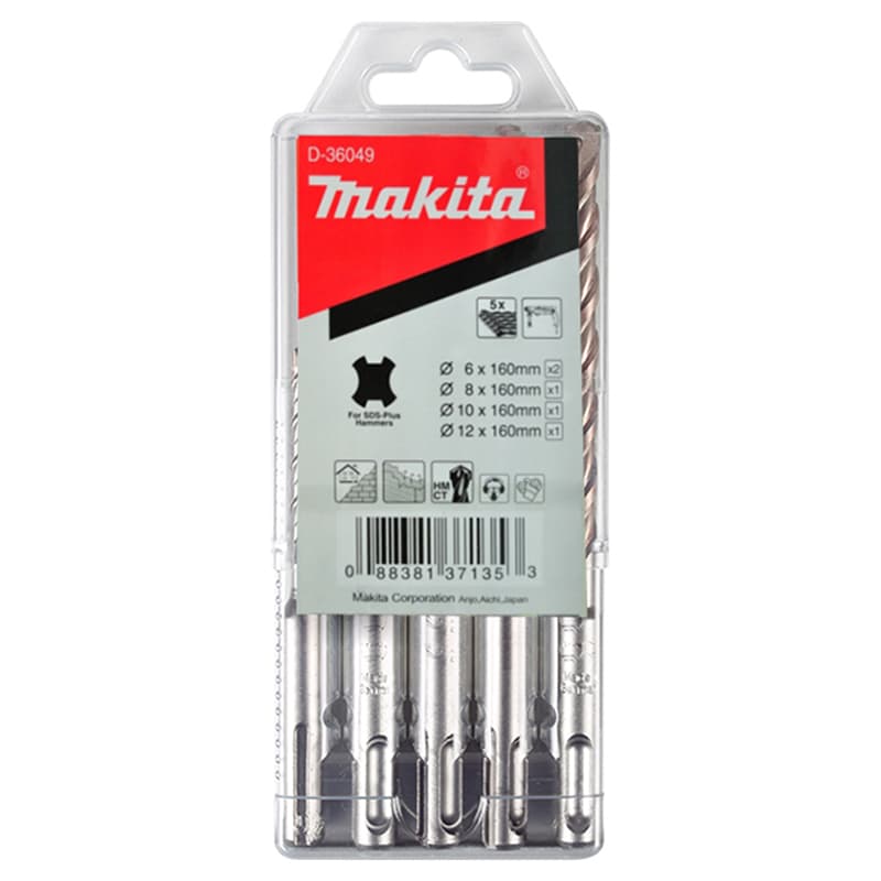 Набір свердел SDS-Plus, 5 шт (D-36049) Makita Набір свердел SDS-Plus, 5 шт (D-36049) Makita