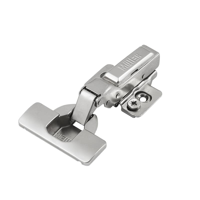 Петля Clip-On, 105°, полунакладная, з пружиной, никель, 3D, Muller Profi Line Петля Clip-On, 105°, полунакладная, з пружиной, никель, 3D, Muller Profi Line