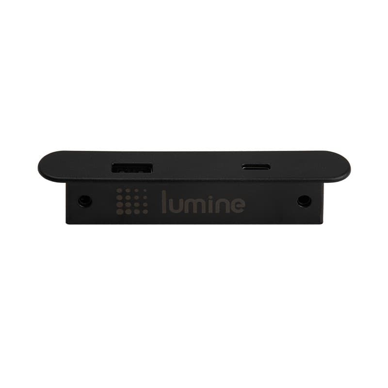 USB-розетка овальна Lumine PULSE, 2xUSB A+C (15W), чорний