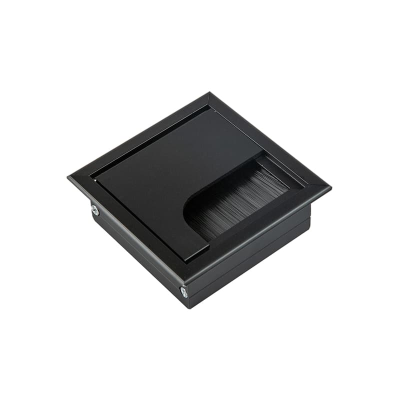 Заглушка для дротів з щіткою 80х80mm, метал, чорний