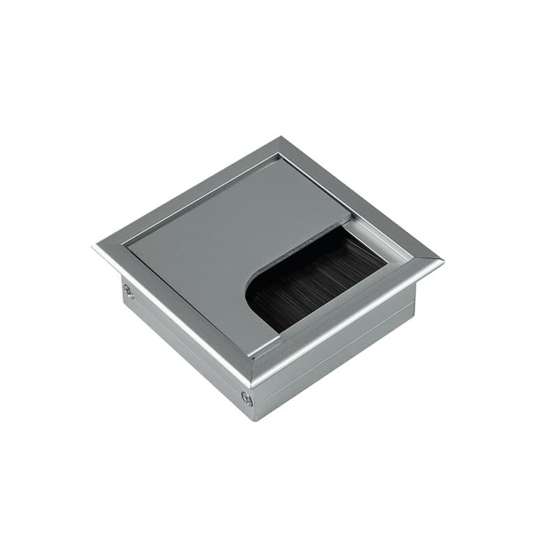 Заглушка для дротів з щіткою 80х80mm, метал, алюміній