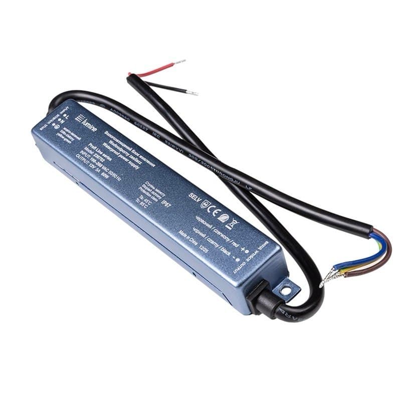 Блок живлення для LED, 60W, 12V, IP67, метал. корпус, Lumine Profi line
