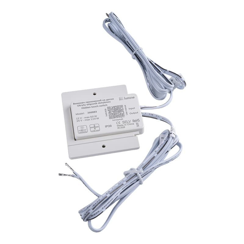 Сенсорний вимикач на дотик під стільницю з димув. товщ. до 50 mm, 12V/24V,  60W / 120W