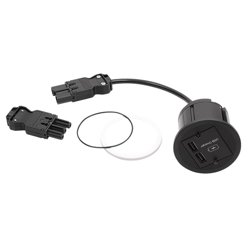 PIX розеточний блок, 1xUSB-модуль подвійний PIX розеточний блок, 1xUSB-модуль подвійний