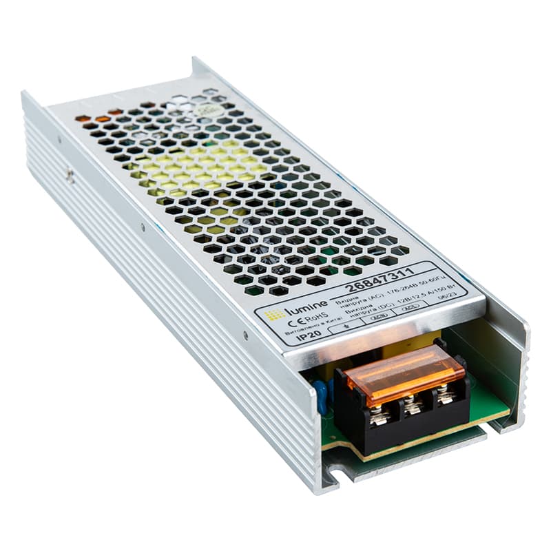 Блок питания для LED, 150W, 12V, IP20, компакт. метал. корпус