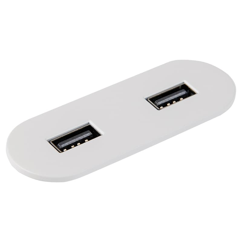 VersaPICK USB-розетка овальна, 2 USB порту (5V/9V, 3А / 2A), 110-220V, IP20, ZAMAK, білий мат RAL9003 (06029Z00028) VersaPICK USB-розетка овальна, 2 USB порту (5V/9V, 3А / 2A), 110-220V, IP20, ZAMAK, білий мат RAL9003 (06029Z00028)