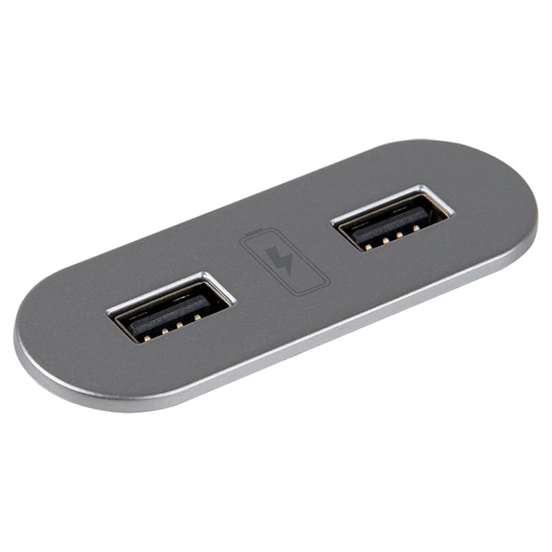 VersaPICK USB-розетка овальна, 2 USB порту (5V, 2,1А), 110-220V, IP20, полімер, срібло (06029P00011) VersaPICK USB-розетка овальна, 2 USB порту (5V, 2,1А), 110-220V, IP20, полімер, срібло (06029P00011)