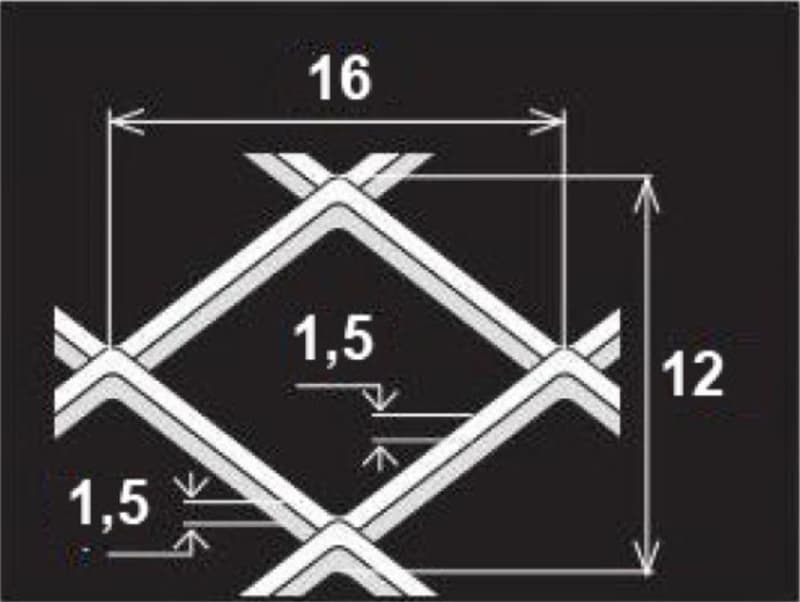 Просечно-вытяжной лист 16/12x1,5x1,5 Просечно-вытяжной лист 16/12x1,5x1,5