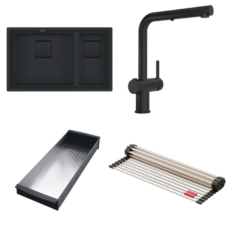 Мойка гранит KNG 120 черный матовый(мпс) + смеситель Active Twist черный мат. Franke (125.0676.976) Мойка гранит KNG 120 черный матовый(мпс) + смеситель Active Twist черный мат. Franke (125.0676.976)