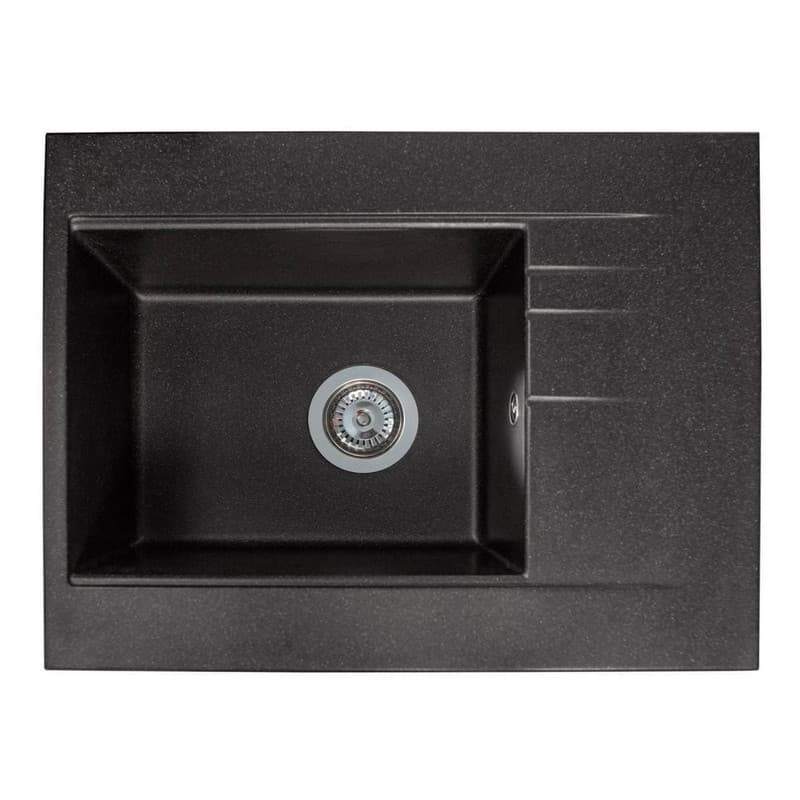 Кухонна мийка BODRUM 650 black shine mirastone Miraggio Кухонна мийка BODRUM 650 black shine mirastone Miraggio