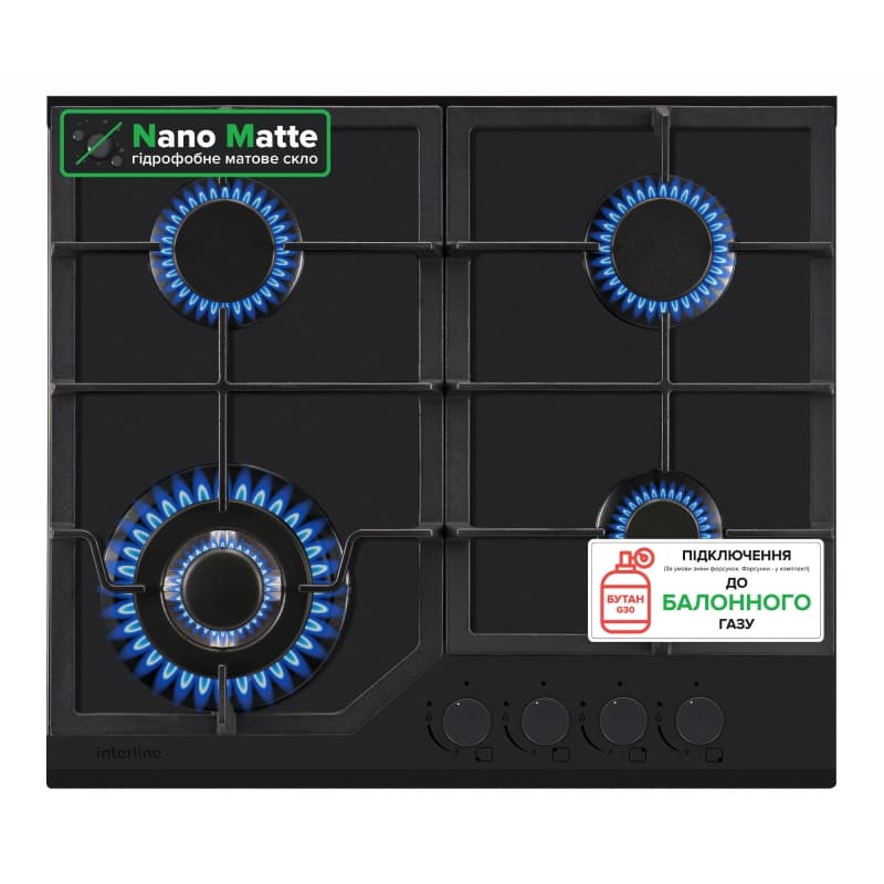 Газова варильна поверхня HGG 760 FGT BA Nano Matte Interline