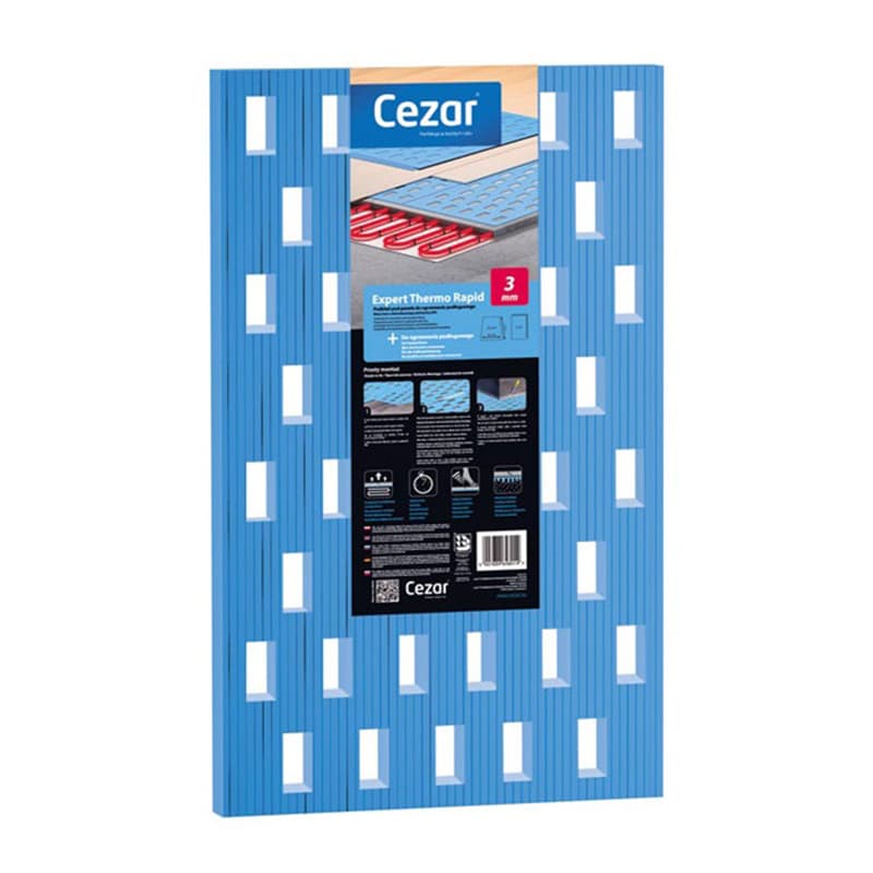 Підкладка XPS Cezar Expert Thermo Rapid для теплої підлоги синя 3мм (уп. = 5 м.кв.) Підкладка XPS Cezar Expert Thermo Rapid для теплої підлоги синя 3мм (уп. = 5 м.кв.)