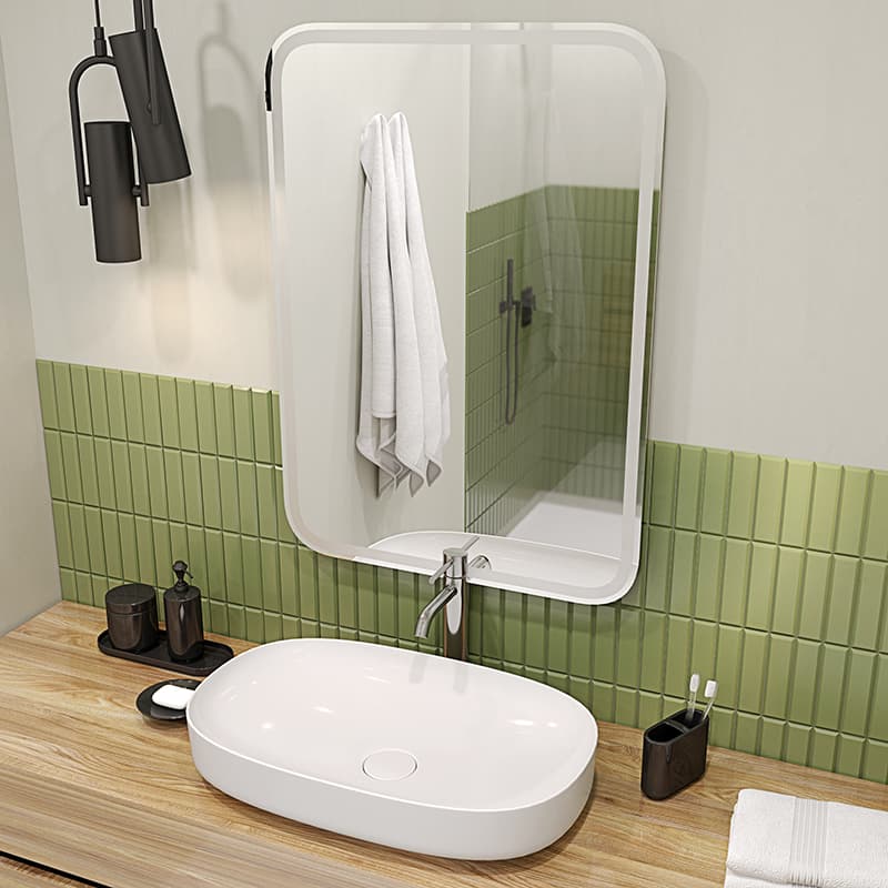 Зеркало Синевир худ. матирование периметр, 800х700 мм Зеркало Синевир худ. матирование периметр, 800х700 мм