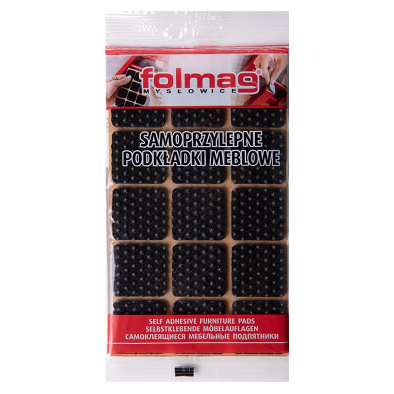 Самоклейка антиковзна повстяна для ніжок Folmag 30x30 чорний (15 шт)