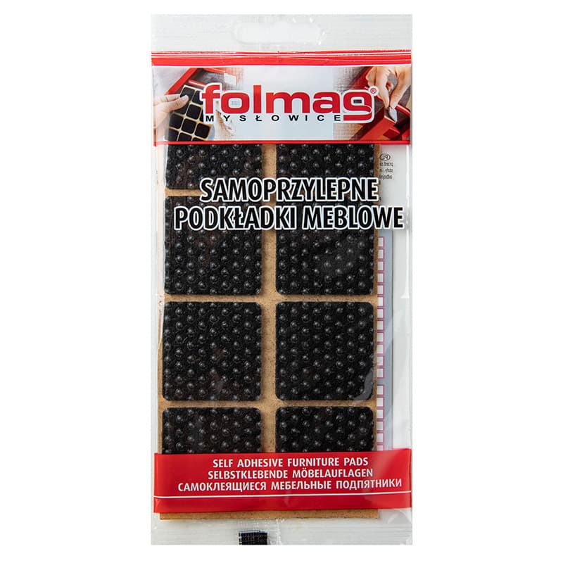 Самоклейка антиковзна повстяна для ніжок Folmag 38x38 чорний (8 шт) Самоклейка антиковзна повстяна для ніжок Folmag 38x38 чорний (8 шт)