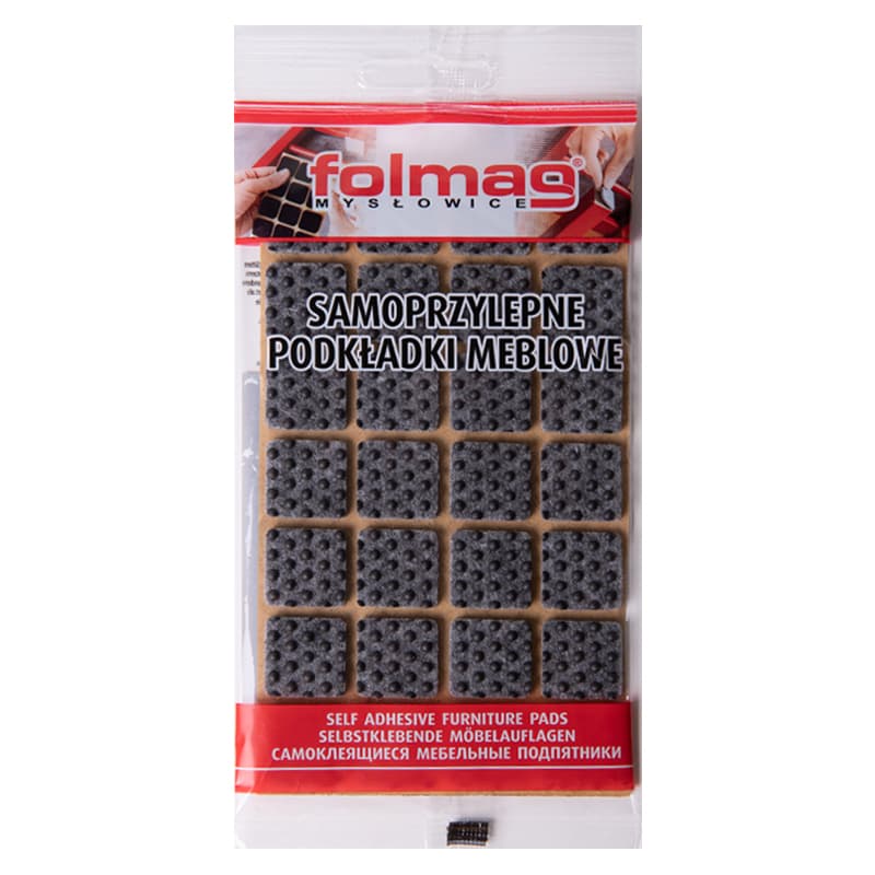 Самоклейка антиковзна повстяна для ніжок Folmag 20x20 сірий (28 шт)