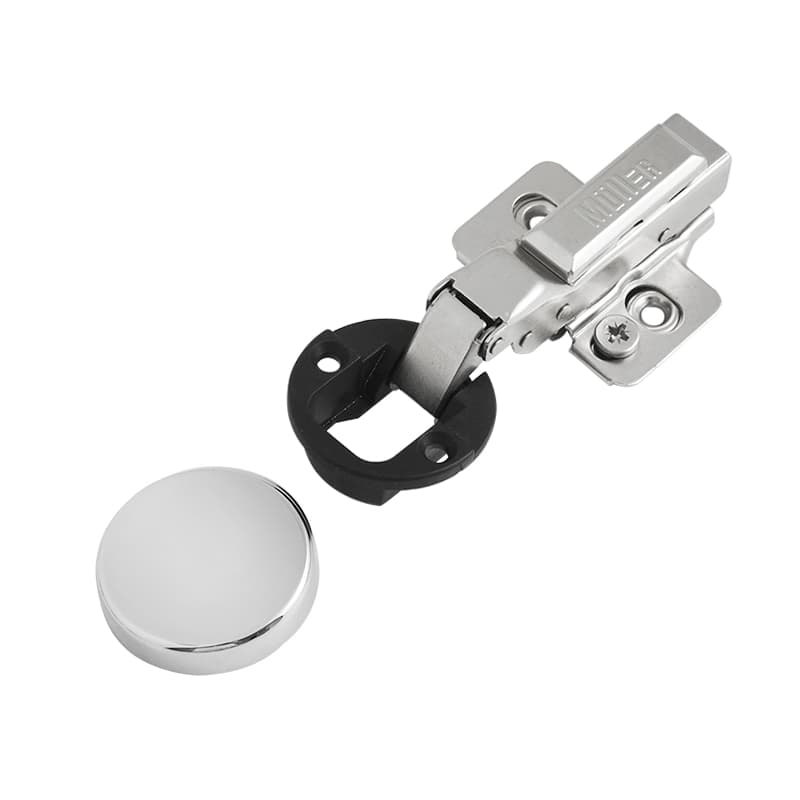 Завіса для скла, Clip-On, 105°, напівнакладна, з дотягувачем, нікель, 3D Muller Profi Line Завіса для скла, Clip-On, 105°, напівнакладна, з дотягувачем, нікель, 3D Muller Profi Line