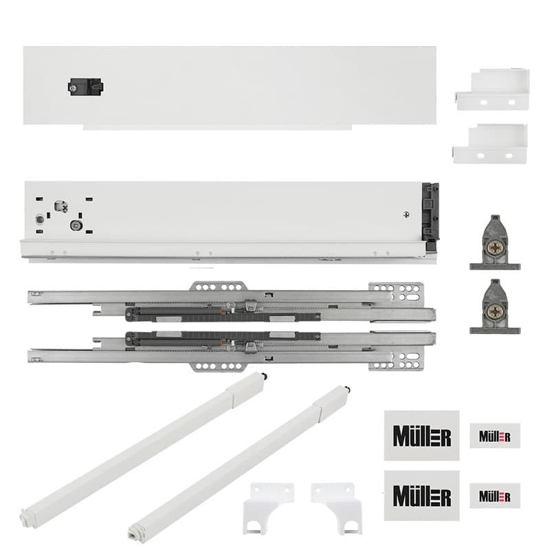 Комплект для шухляди Muller Box profi line 3D L=350 Н=95 (+1 релінг) білий