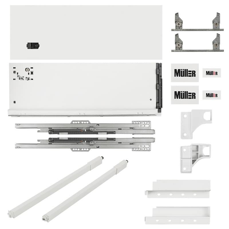 Комплект для шухляди Muller Box profi line 3D L=400 Н=178 (+1 релінг) білий