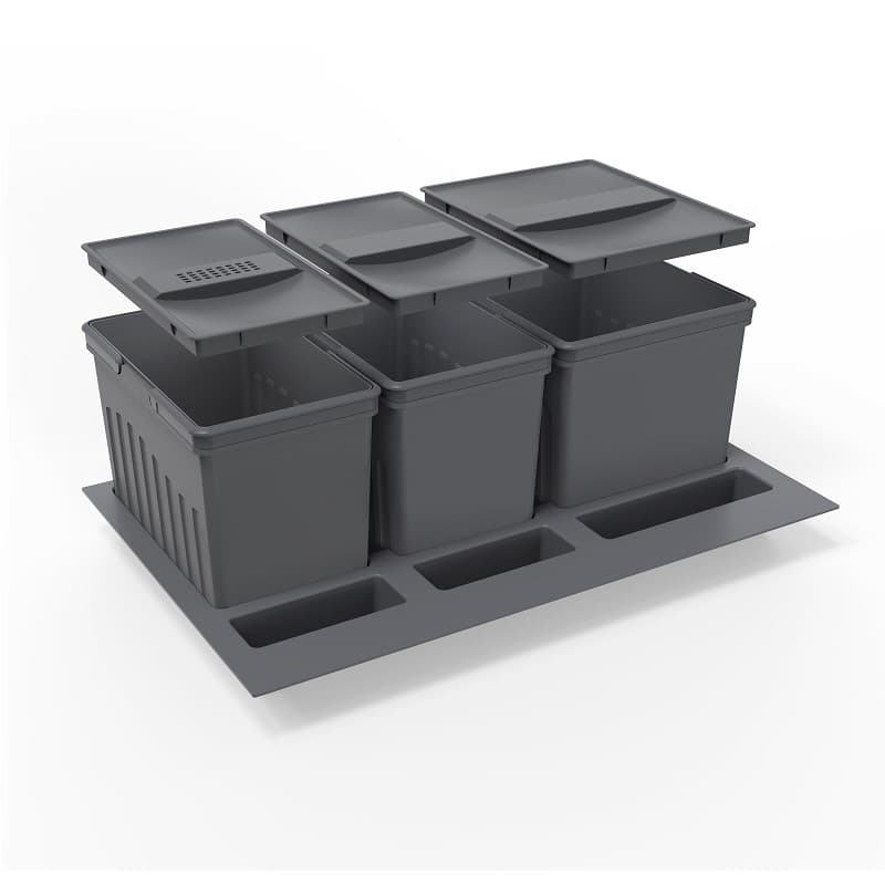 Система сортировки отходов Easy Fit для шухляд 800мм (2*15L+20L), Н=270мм, графит Muller Система сортировки отходов Easy Fit для шухляд 800мм (2*15L+20L), Н=270мм, графит Muller