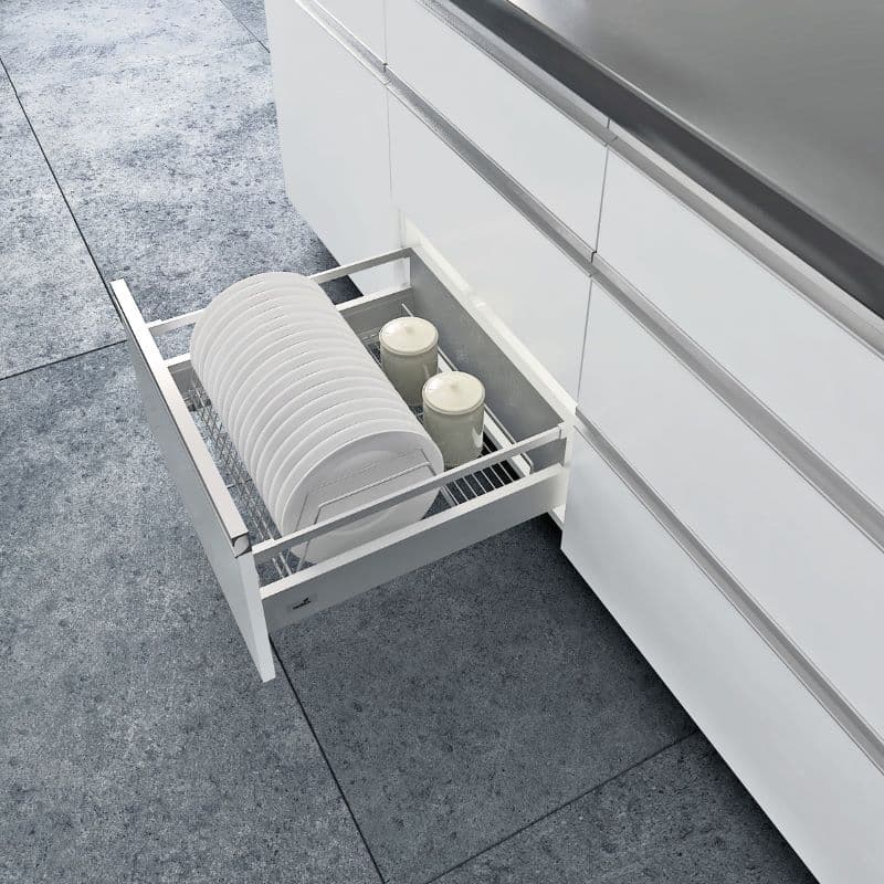 Шухляда Atira з тримачем тарілок CargoPlus /ШК=450/454/NL=470/ H=144/повн.вис. з P2O, срібло,Hettich