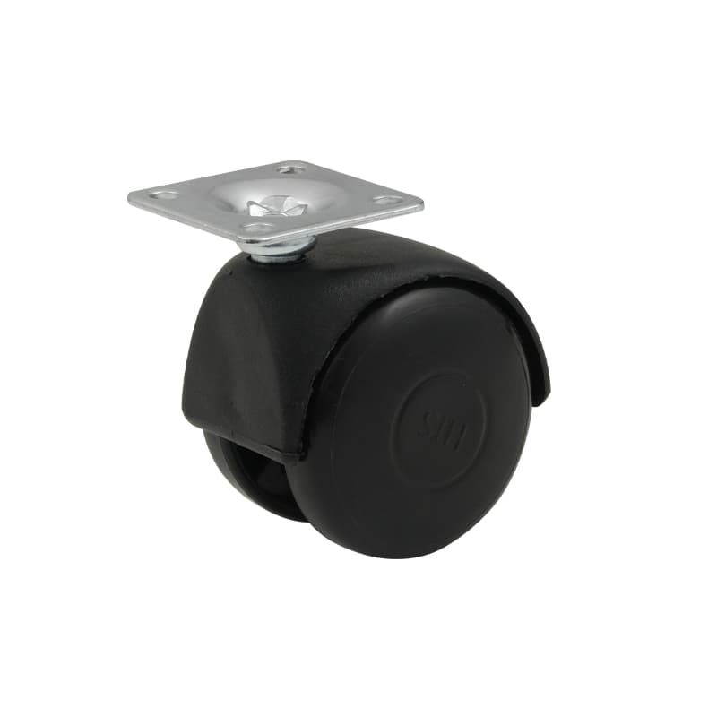 Ролик пластиковий HTS 401 з майданчиком, Ø 50мм, max 30кг, чорний