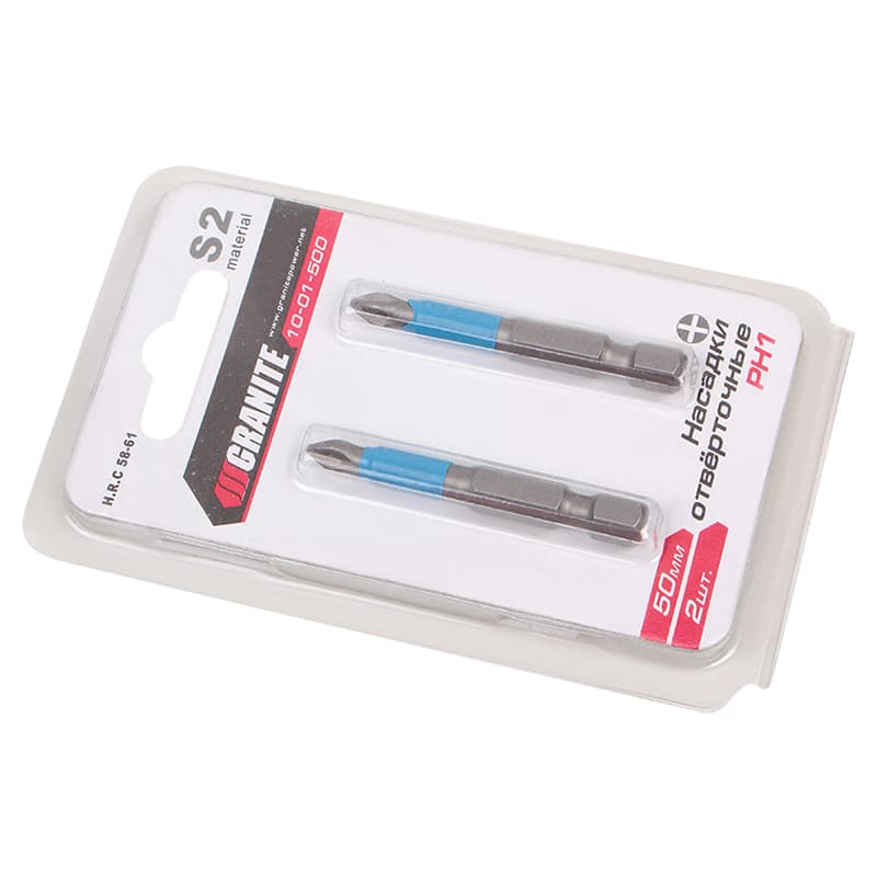 Біти PH1, 50 мм, S2, 2 шт Mastertool Біти PH1, 50 мм, S2, 2 шт Mastertool