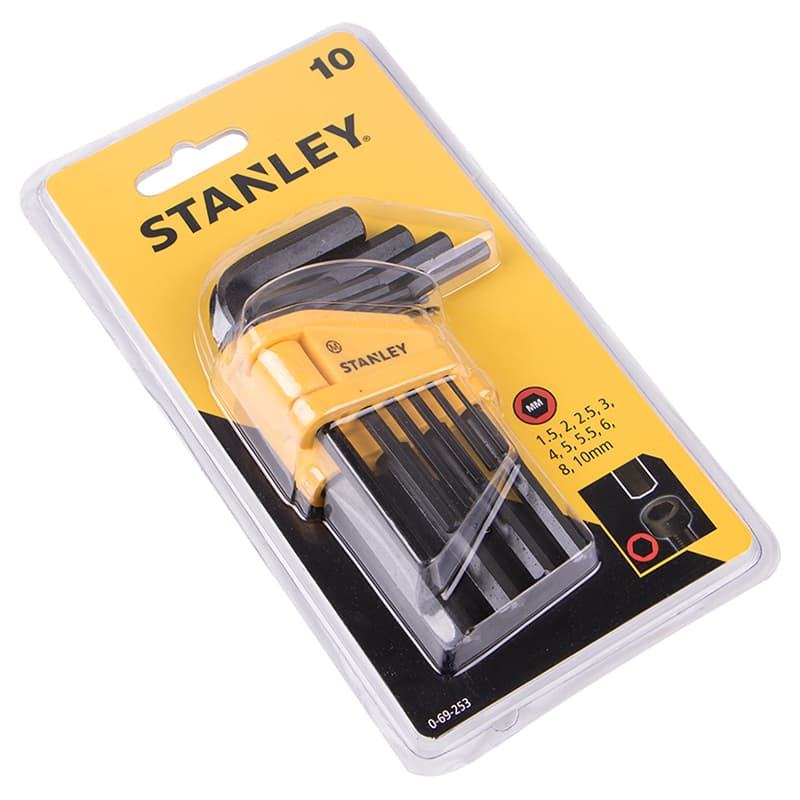 Набор ключей шестигранных 1.5-10 мм, 10 ед. (0-69-253) Stanley Набор ключей шестигранных 1.5-10 мм, 10 ед. (0-69-253) Stanley