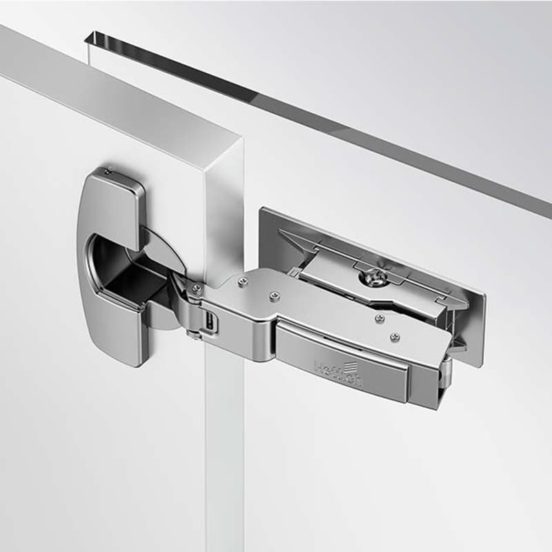 Завіса ,Clip-on,95°/110°, Sensys, для скла  4-8мм, фасад скло - корпус ДСП (тип1), нікель, Hettich