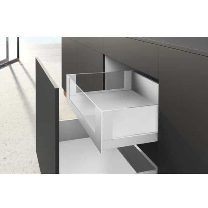 Комплект внутрішньої шухляди AvanTech YOU А L=450 H=187 Inlay (скло 130мм) білий корпус 600мм