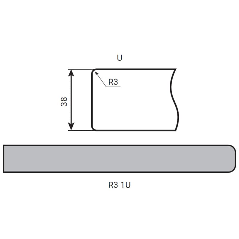 Стільниця LuxeForm S162/R3-1 U Травертин Айріш Стільниця LuxeForm S162/R3-1 U Травертин Айріш