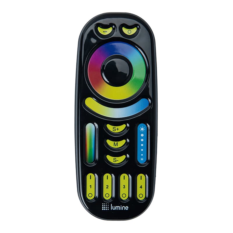 Пульт керування 4-х зонний RGB, W, ССT чорний, Lumine