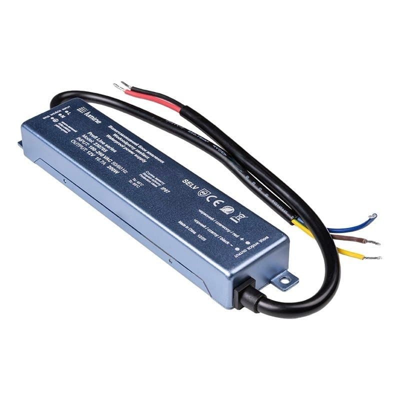 Блок питания для LED, 200W, 12V, IP67, металлический корпус, Lumine Profi line