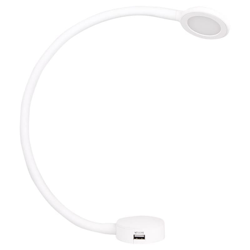LED-светильник MODUS сенсорный, 2 USB, 12V, 2,1W, 3000K, белый софт тач LED-светильник MODUS сенсорный, 2 USB, 12V, 2,1W, 3000K, белый софт тач