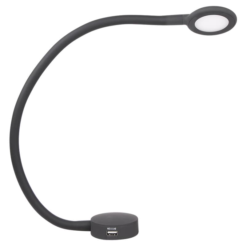 LED-светильник MODUS сенсорный, 2 USB, 12V, 2,1W, 3000K, чёрный софт тач LED-светильник MODUS сенсорный, 2 USB, 12V, 2,1W, 3000K, чёрный софт тач